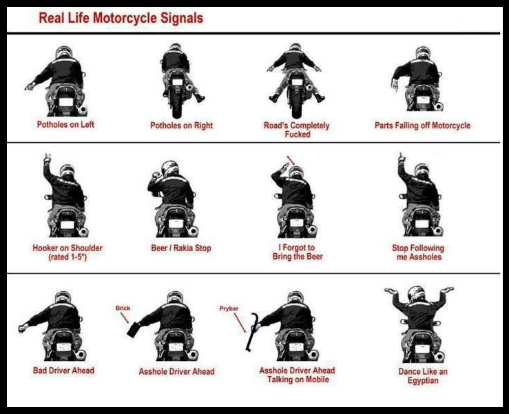 Real life motorcycle signals